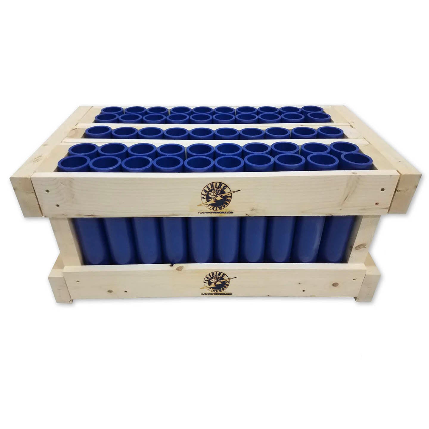 50-Tube Double Row Straight Shooter Rack | Artillery | Flashing Fireworks