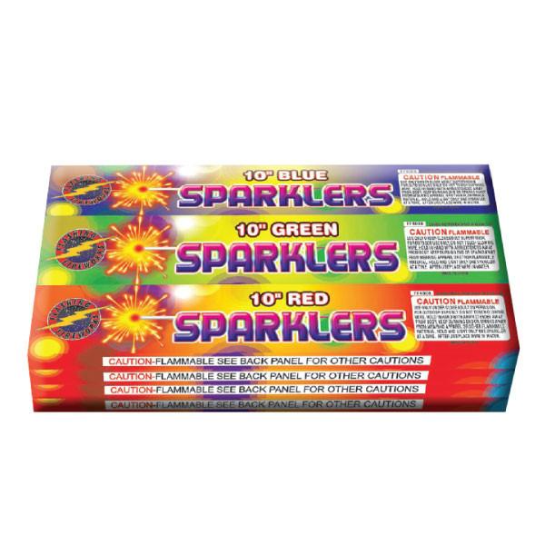 10 Inch Colored Wood Sparkler  by Flashing Fireworks Wholesale