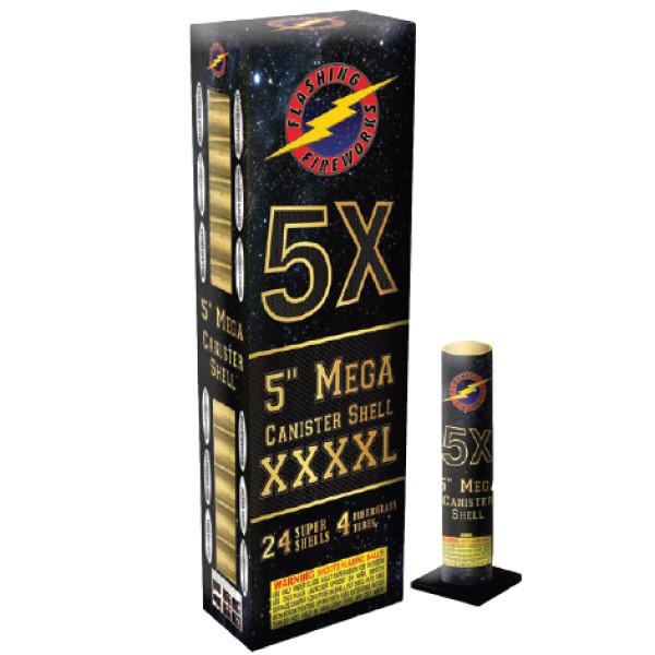 5X Mega Canister Shell by Flashing Fireworks Wholesale