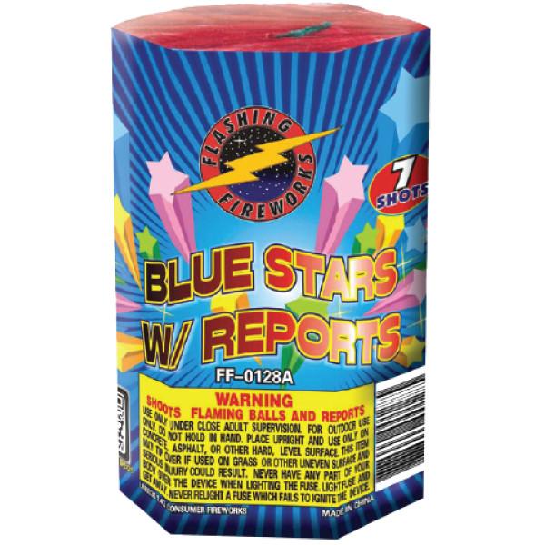 Blue Stars with Report by Flashing Fireworks Wholesale