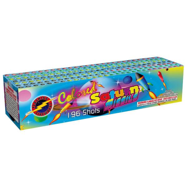 196 Shot Colored Saturn Missile  by Flashing Fireworks Wholesale