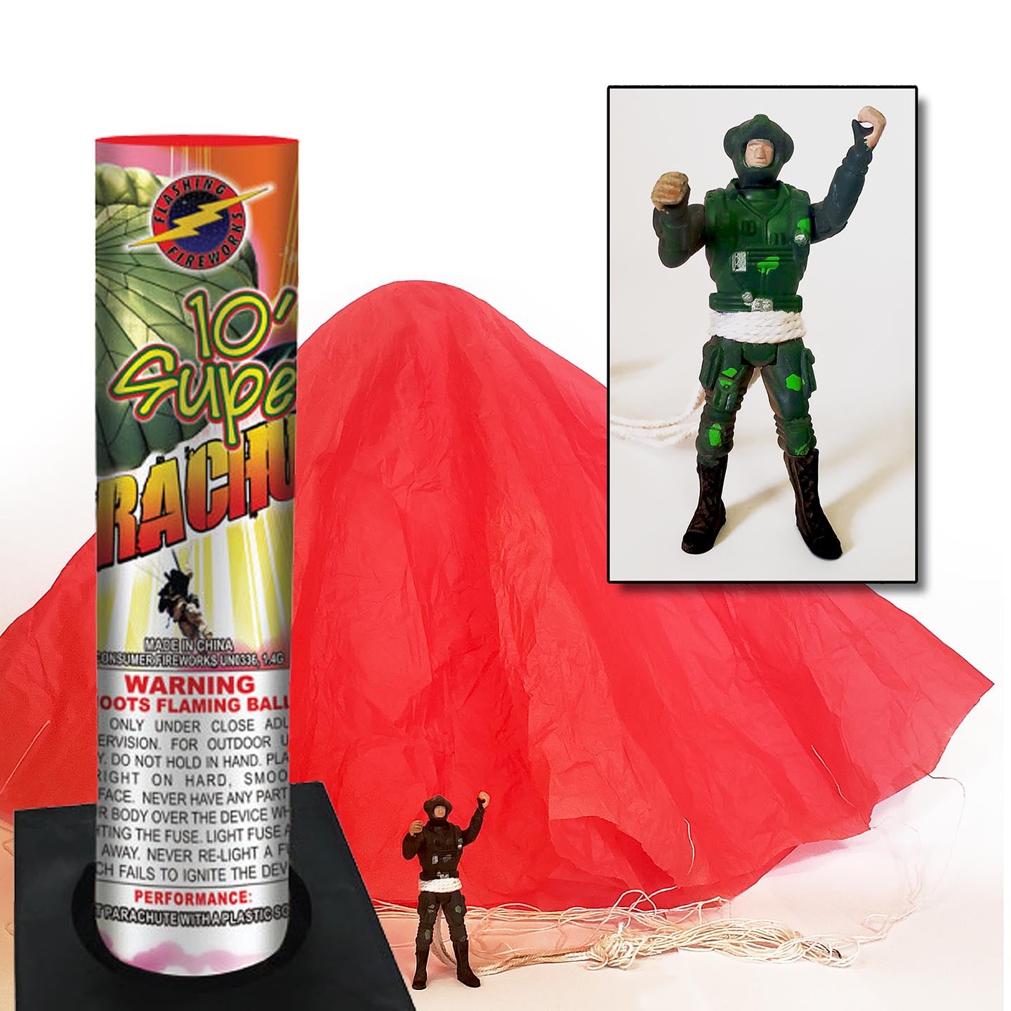 10' Super Parachute | Parachutes | Flashing Fireworks