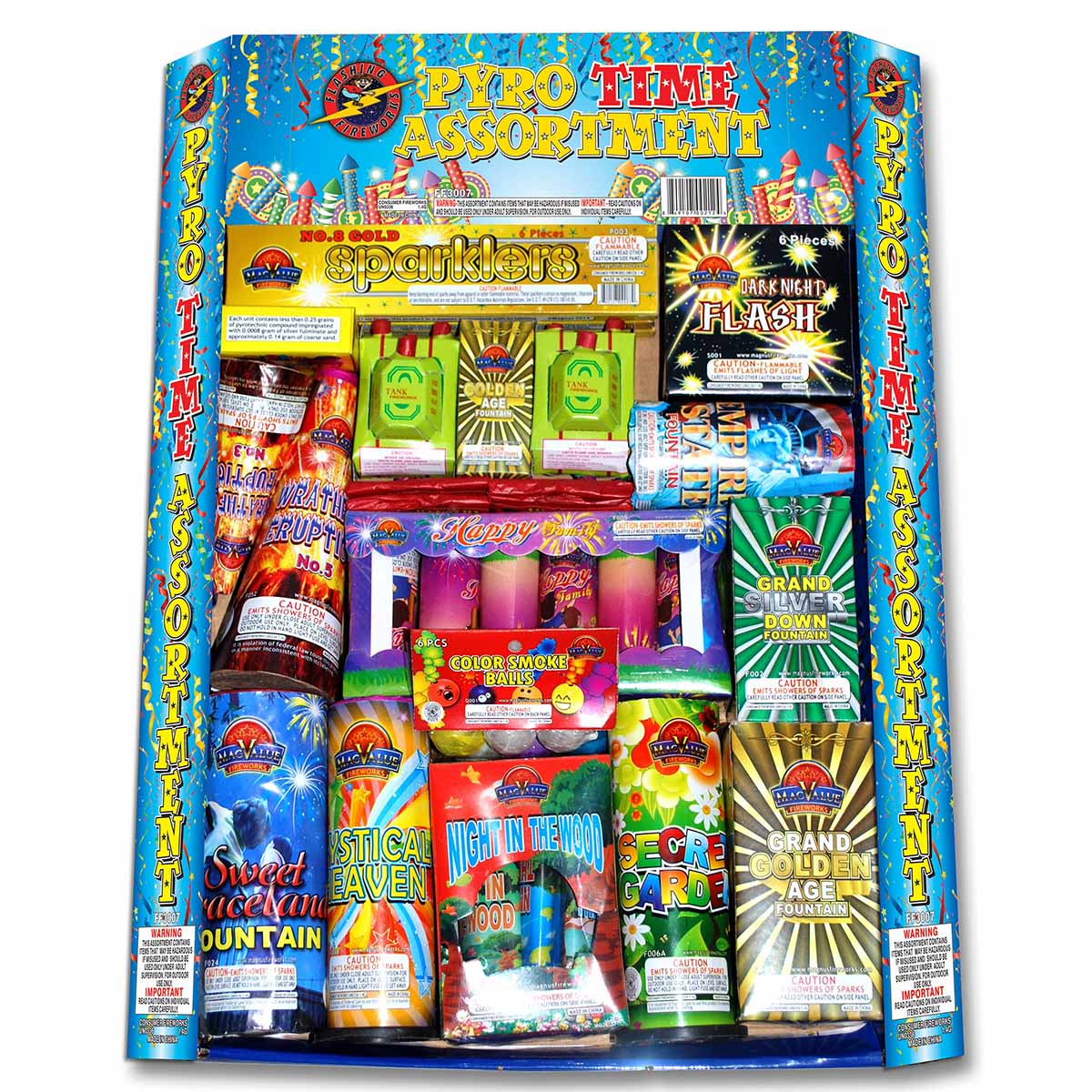 Pyro Time Assortment | Family Pack Assortments | Flashing Fireworks