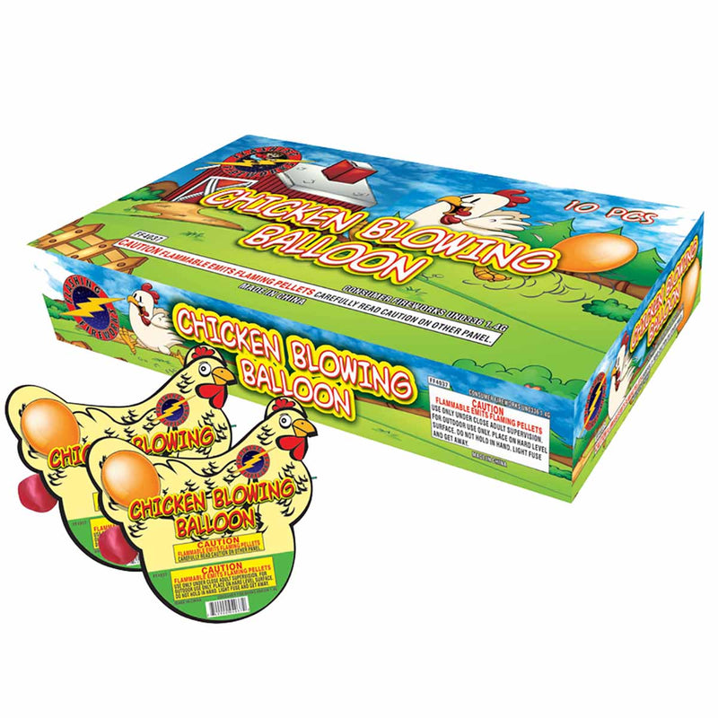Chicken Blowing Balloon by Flashing Fireworks Wholesale