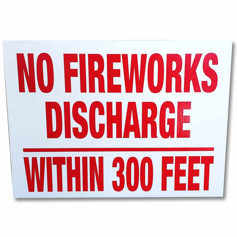 No Fireworks Discharge Sign by Flashing Fireworks Wholesale