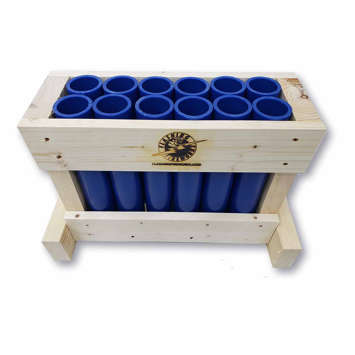 Shooter Rack 12-Tube Straight Shooter Rack | Artillery | Flashing Fireworks