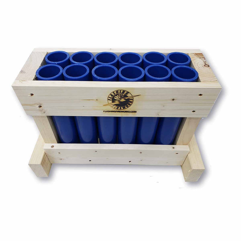 12 Tube Blue Shooter Rack by Flashing Fireworks Wholesale