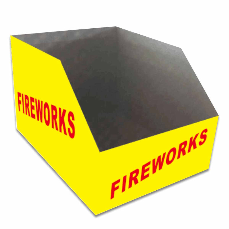 Yellow Cardboard Bins by Flashing Fireworks Wholesale