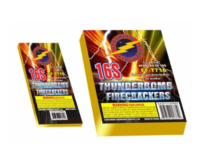 Firecracker 1.5 Inch 16 pack (Gold Brick Firecracker) by Flashing Fireworks Wholesale 